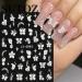 YJHAT 5 Sheets 5D Embossed White Flowers Nail Stickers Decals Rose Butterfly Nail Art Stickers Self-Adhesive Stereoscopic Nail Art Supplies Decoration for DIY Nail Tips Design - Buy Online on GoSupps.com