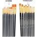 Transon 20pcs Art Painting Brush Set for Acrylic Watercolor Gouache - Ideal for Hobby, Crafts, Face Painting - Black - Buy Online on GoSupps.com