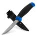 Pro Tackle fishing knife including plastic knife sheath with belt clip - universal knife with anti-slip handle