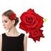 Red Rose Flower Hair Clip Comb - Bridal Wedding Hair Accessory for Girls and Women - Buy Online on GoSupps.com