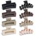 8 Pack 4.4 Inch Large Hair Claw Clips for Women Thin Thick Hair Big Matte Square Hair Clips Strong Hold Jaw Clip Neutral Color