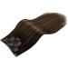 Moresoo 16 Inch Clip in Balayage Hair Extensions Darkest Brown To Medium Brown - Real Human Hair Double Weft 120G/7Pcs #2/6/2 - Buy Online on GoSupps.com