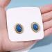 Vintage Blue Gem Oval Earrings | Antique Halo Lapis Studs | Unique Gifts for Women & Girls - Buy Online on GoSupps.com
