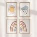 Happyarts A4 Poster Set - Hand-Painted Boho Sun Rainbow & Cloud Decor for Kids' Room | Perfect Baby Room Wall Art - Buy Online on GoSupps.com