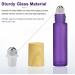 10pcs Purple Frosted Glass Essential Oil Roller Bottles - 10ml Empty Perfume Bottles with Stainless Steel Roller Balls and Wood Grain Cap (Purple) - Buy Online on GoSupps.com