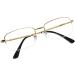 Half Frame Reading Glasses for Men & Women - Metal Rectangular Frame Spring Hinge Glasses Strap Gold 2.5 Diopters - Buy Online on GoSupps.com