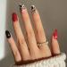 Vatocu Christmas False Nails Short Red Press on Nails - Snowflake Elk Snowman Design (24pcs) | Acrylic Stick on Nails for Women and Girls - Buy Online on GoSupps.com