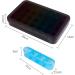 Weekly Pill Box Organizer - 7 Day Medication Storage with 4 Compartments - Large Black Tablet Case for Easy Evening and Night Dosing - Buy Online on GoSupps.com