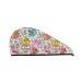 Hair Towel Wrap Hair Drying Towel with Button Towel Turban Head Towel to Dry Hair Quickly (Skull and Flowers)