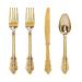 WDF 200 Pieces Gold Plastic Silverware Disposable - 50 Guests Gold Plastic Cutlery - Gold Plastic Utensils Includes 100 Forks, 50 Spoons, 50 Knives Perfect for Wedding or Party Gold - 200PCS