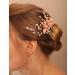 Deniferymakeup Rose Gold Hair Clip Pin Bridal Rhinestone Crystals Flower Hair Pins Set for Bride Women Girl - Buy Online on GoSupps.com
