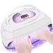 150W UV LED Nail Lamp for Gel Polish,Fast LED UV Dryer Nail Curing Light with 57 Lamp Beads Auto Sensor,Professional Nail Art Salon Accessories with Portable Handle and Larger Space (Purple)