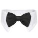Dog Bow Tie, KOOLMOX Adjustable White Collar with Formal Bow Tie for Pet, Classic Dog Collar Bow Tie for Small Medium Large Dogs Tux Tuxedo Outfits, Wedding Holiday Valentines Costumes Black White 13.4-17.3 Inch (Pack of 1)