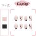 24Pcs Pink Ballerina French Press On Nails Medium Coffin False Nails - Removable Glue-on Fake Nails for Women - Black Acrylic Full Cover Nail Art Accessories - Buy Online on GoSupps.com