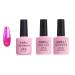 AIMEILI Gel Nail Polish No Wipe Top and Base Coat Set and Hot Pink Gel Nail Polish