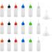 MYYZMY 30 Pcs Precision Tip Applicator Bottles  0.5 Ounce Translucent Glue Bottles  with 5 Mini Funnel  Multicolor Lids - Buy Online on GoSupps.com