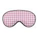 Pink Houndstooth Sleep Mask for Women Adjustable Sleeping Eye Shades Cover with Elastic Strap