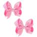 AMYDECOR 6 Inch Pink Sparkly Glitter Sequin Hair Bows for Girls Toddlers Kids Children Teenage (2PCS)