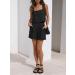 Automet Women's 2 Piece Linen Matching Set - Crop Top and Shorts | Trendy Summer Outfit 2023 | Black, Medium - Buy Online on GoSupps.com