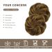 BARSDAR 100% Real Hair Extensions - Curled Messy Bun Hair Tie for Women & Girls (4P27# Brown Mix Blonde 2 pcs) - Buy Online on GoSupps.com