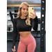 Stylishine Seamless Long Sleeve Crop Top | Black | Small | Yoga Athletic Shirt - Buy Online on GoSupps.com