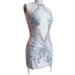 Handmade Full Body Rhinestone Applique on Nude Net - Clear AB Crystal Stones - Dress Patch - Buy Online on GoSupps.com