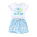 YOUNGER TREE Toddler Baby Girls Clothes Watermelon T-shirt + Linen Shorts with Belt Cute Summer Short Set 4 Years Popsicles
