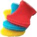 Silicone Sponge Dish Kitchen Washing Brush Scrubber (3 Pack) - Reusable Silicone Scrubber Kitchen Sponge for Dishes Heat Resistant and Without Bpa Double Sided Silicone Brush - 3 Colors