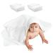Comfy Cubs 2 Pack Baby Hooded Muslin Cotton Towel for Kids, Large 32 x 32, Ultra Soft, Warm, and Absorbent. Baby Essentials Bath Towels, Cute Unisex Cover for Girls and Boys (2 Pack, White)
