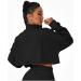HerGymClothing Women's Patchwork Cropped Sweatshirt - Black Medium | Half Zip Stand Collar Athletic Jacket for Workout - Buy Online on GoSupps.com