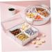 FELTECHELECTR Dried Fruit Plate Fruit Tray with Lid Appetizer Tray Party Candy Case Child Vegetable Storage Rack 20X20X6.5CM White - Buy Online on GoSupps.com