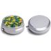 Round Pill Box with Yellow Banana Print | 3 Compartment Decorative Metal Pill Organizer | Portable Pocket Pill Case for Medicine - Buy Online on GoSupps.com