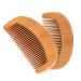 2Pcs Handmade Wooden Hair Comb for Men and Women - Wide Tooth Comb for Curls Afro Hair Anti-Static Combs for Wet Hair Moustache and Beards - Pocket Size Eco-Friendly Natural Wooden Hair Comb