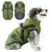 Savlot dog jacket winter vest jackets dog jacket dog sweater pet skiing costume sleeveless cotton padded vest with chest strap belt - green 4xl 4xl green
