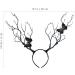 Lurrose Christmas Branch Antler Headband Butterfly Forest Animal Hair Band Reindeer Branch Hair Bands for Xmas Party Photo Props Black - Buy Online on GoSupps.com