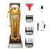 Hair Clippers Full Metal Body Hair Clipper High Power Electric with Base Charging Digital Display Hair Salon Clipper(Gold)