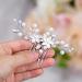 Unsutuo Silver Flower Wedding Hair Comb - Bridal Accessories with Crystals & Pearls - Buy Online on GoSupps.com