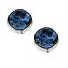 (Blue Skull) Round Pill Box 3 Compartment Pill Box Mini Decorative Pocket Purse Portable Travel Medicine Tablet Vitamin Holder Organizer Pill Case Black