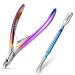 Cuticle Trimmer with Cuticle Pusher,Cuticle Nipper Professional Stainless Steel Cuticle Cutter,Sharp Durable Pedicure Manicure Tools for Fingernails and Toenails Mr-1050Ti-plus