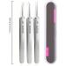 Usiveinborn Blackhead Remover Usiveinborn Tweezers Professional Facial Blackhead Remover Tweezers Stainless Steel Precision Pimple Popper Tool Extractor (1SET) - Buy Online on GoSupps.com