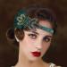 IYOU Crystal Feather Gatsby Headpiece Green Rhinestone Flapper Hair Pieces Vintage Party Costume Headband Hair Accessories for Women - Buy Online on GoSupps.com