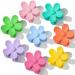 Hair Claw Clips 8PCS Flower Hair Clips  Big Cute Claw Clips For Women Thick Hair, Large Hair Clips Strong Hold For Women Thin Hair 8 Colors A:Pink, Rose red, Purple, Yellow, Orange, Blue, Peacock blue, Green