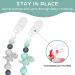 Pacifier Clips Silicone Teething Beads Teether Toys Dinosaur Soother Binky Clips 2 Pack for Baby Boys Girls Newborn (Green&Grey) - Buy Online on GoSupps.com
