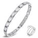 Jeracol Magnetic hardship women and magnetic rings women titanium steel bracelet women and copper love heart-ring magnetic hardship band for women adjustable size & gift box A-silver & ring
