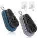 Riisoyu nail brush 2 pieces of hand brush with 2 glue hooks durable ABS hand washing brush for the clean cuticle fingernails toe and bathroom sink workshop gray & blue