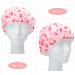 FRCOLOR Girl Beanie Shower Cap - Reusable Floral Printed Spa Cap for Girls - Elastic Double Wrap Protector for Beauty Bonnet - Salon Bathing Cap for Women - Pink, 29x29cm - Buy Online on GoSupps.com