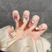Handmade Colored Love Graffiti Whitening Cute Nail Beauty Handmade Wearing Nails Colored Love Graffiti False Nails (Size : XS)