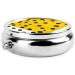 Mustard Yellow & Black Round Pill Box | 3 Compartment Portable Travel Organizer for Vitamins & Medications - Buy Online on GoSupps.com