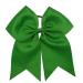 Kenz Laurenz Cheer Bows Green - Cheerleading Softball Gifts for Girls and Women Team Bow with Ponytail Holder Complete Your Cheerleader Outfit Uniform Strong Hair Ties Bands Elastics 1