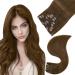 Easyouth Brown Clip in Hair Extensions Human Hair Double Weft Clip in Extensions Medium Brown Clip in Real Hair Extensions Clip in Brown Hair 14 Inch 7Pcs 70g 14" 2-7Pcs Clip #4